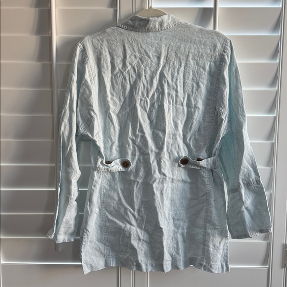 J. Jill linen pale blue shirt jacket - Picture 4 of 6
